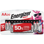 Energizer MAX AA Batteries 20 Pack Double A Alkaline Batteries E91LP