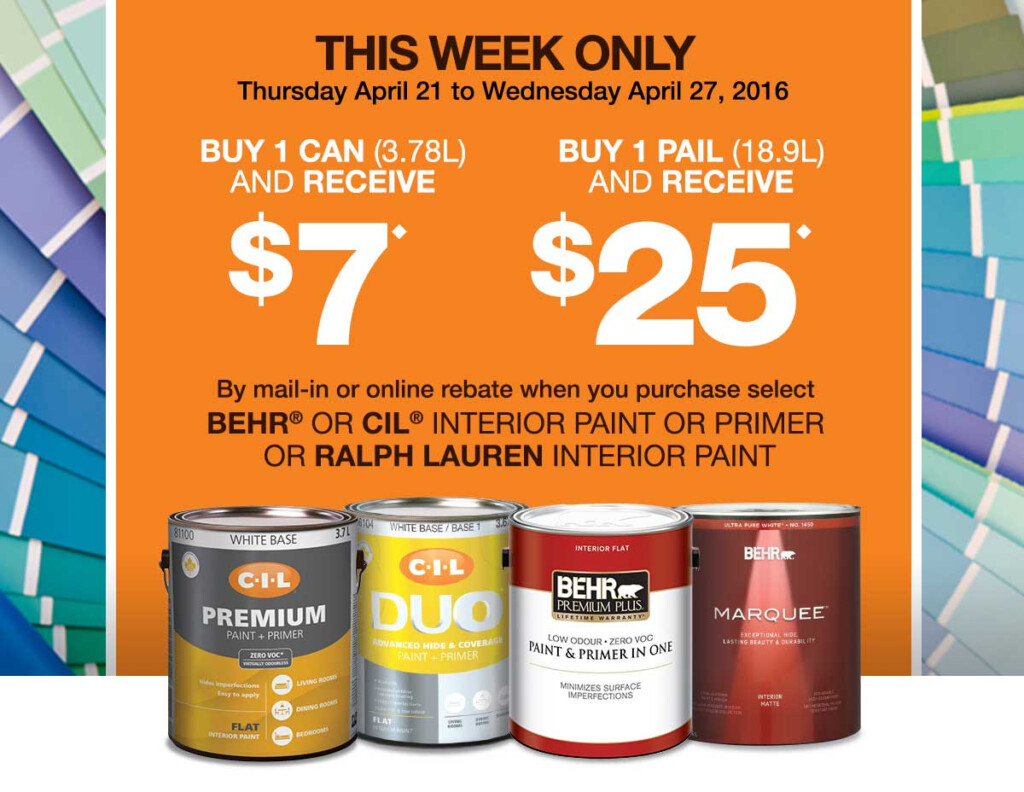 Home Depot Canada Offer Receive Up To 25 By Mail In Rebate On Paint 