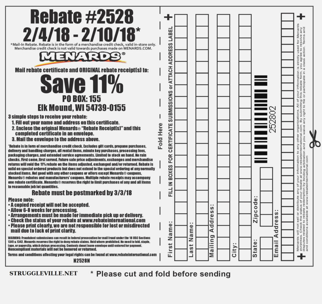 Menards Rebate Form Pdf Printable Crossword Puzzles Bingo Cards Forms